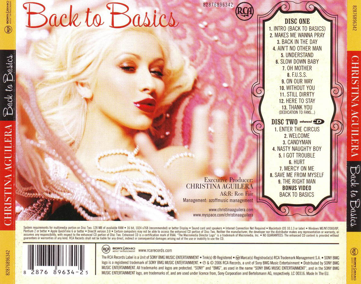 Carátula Trasera de Christina Aguilera - Back To Basics