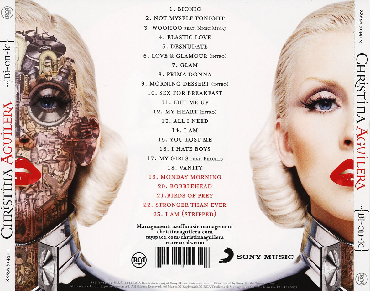Cartula Trasera de Christina Aguilera - Bionic (Deluxe Edition)