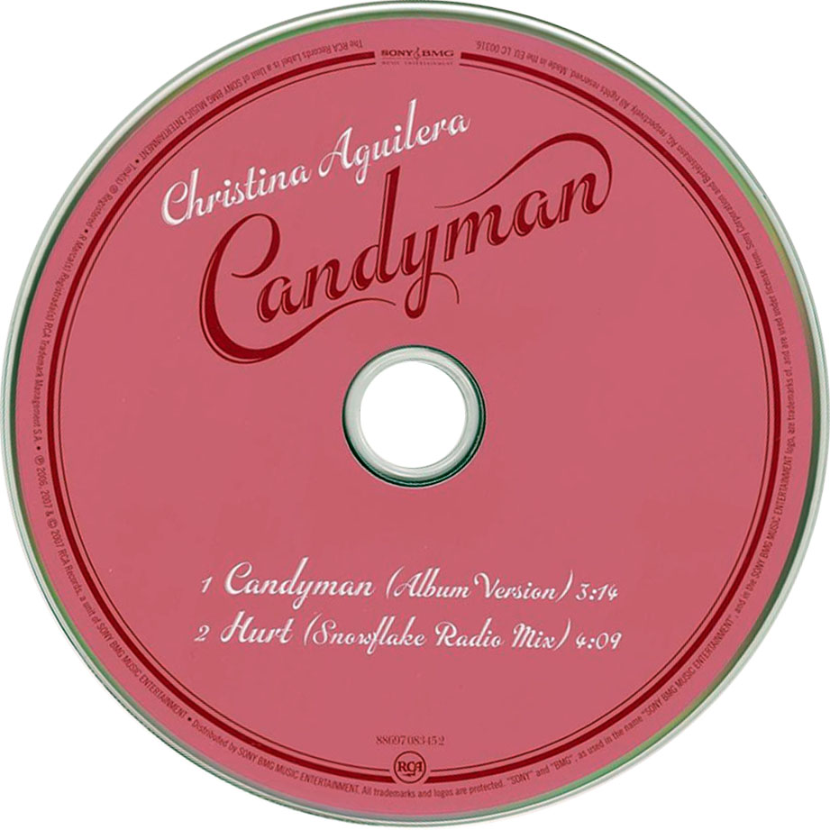 Cartula Cd de Christina Aguilera - Candyman (Cd Single)