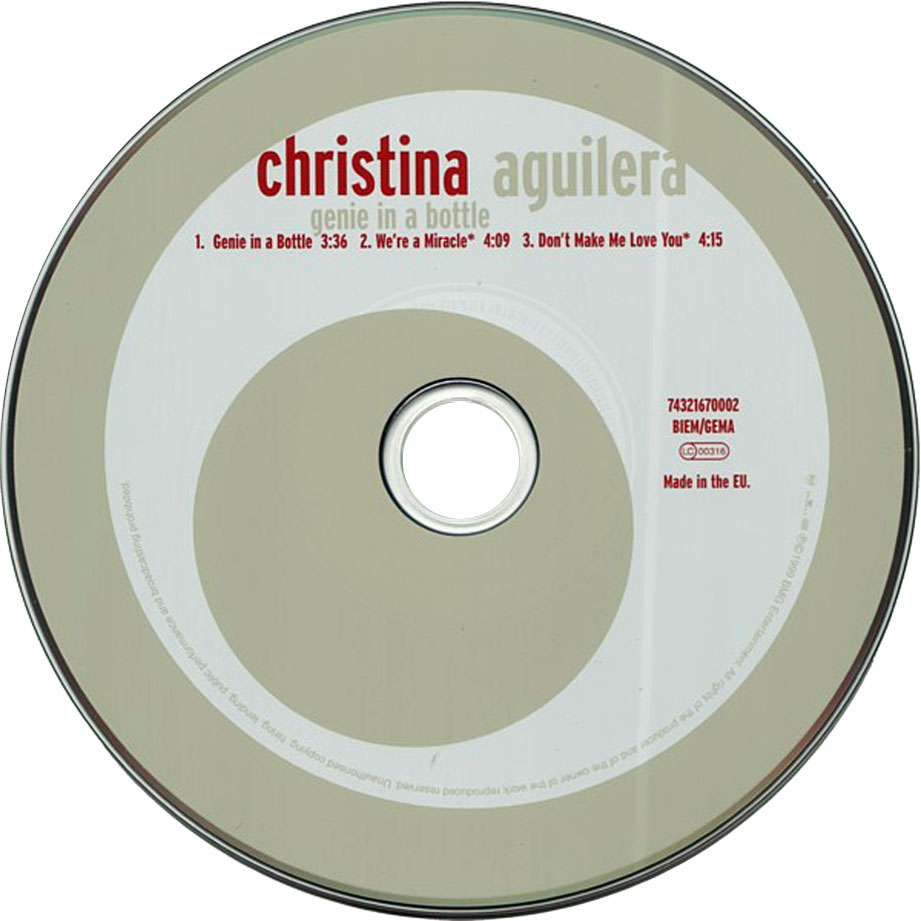 Cartula Cd de Christina Aguilera - Genie In A Bottle (Cd Single)