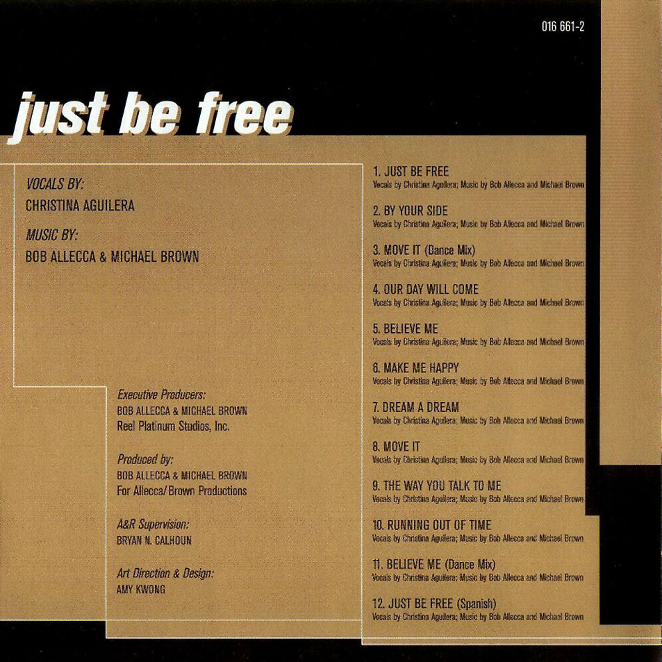 Cartula Interior Frontal de Christina Aguilera - Just Be Free