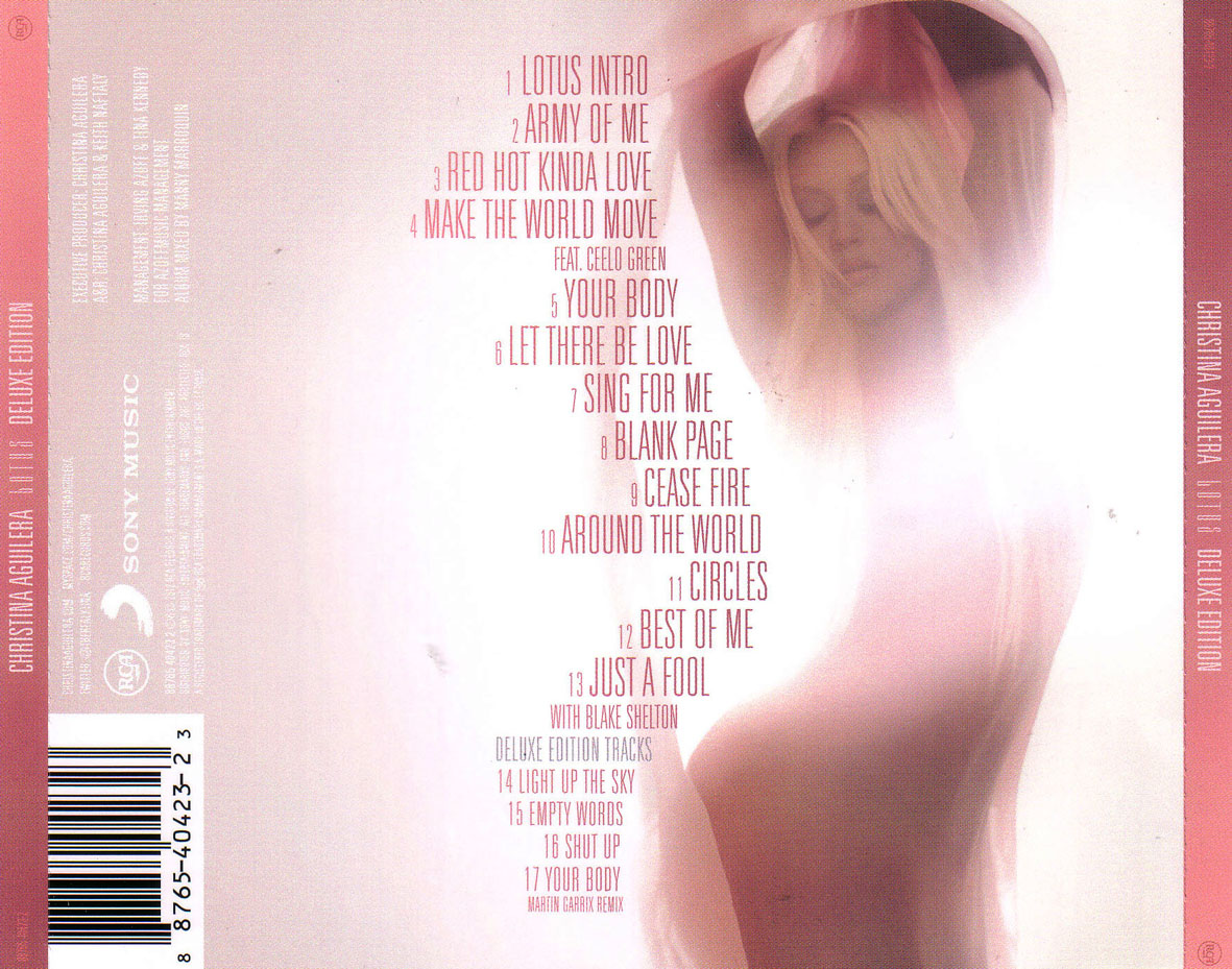 Carátula Trasera de Christina Aguilera - Lotus (Deluxe Edition)
