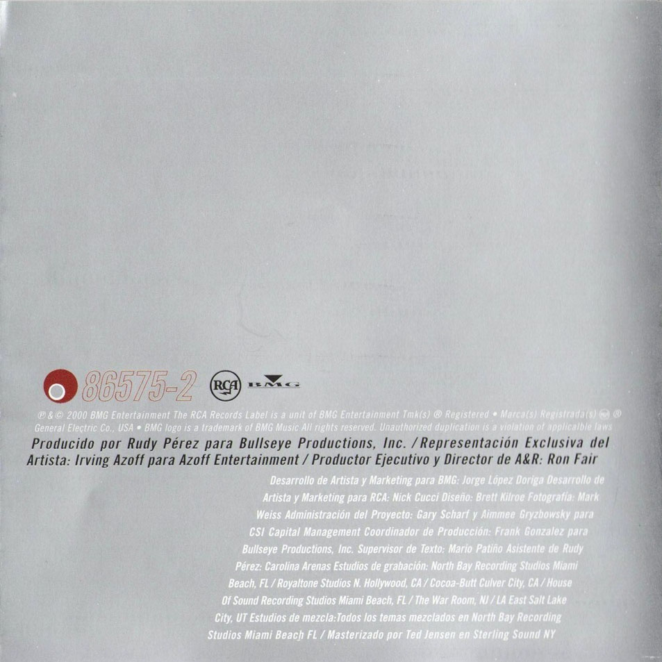 Cartula Interior Frontal de Christina Aguilera - Mi Reflejo (Special Edition)