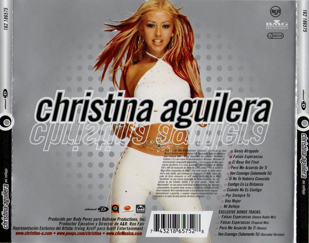 Cartula Trasera de Christina Aguilera - Mi Reflejo (Special Edition)