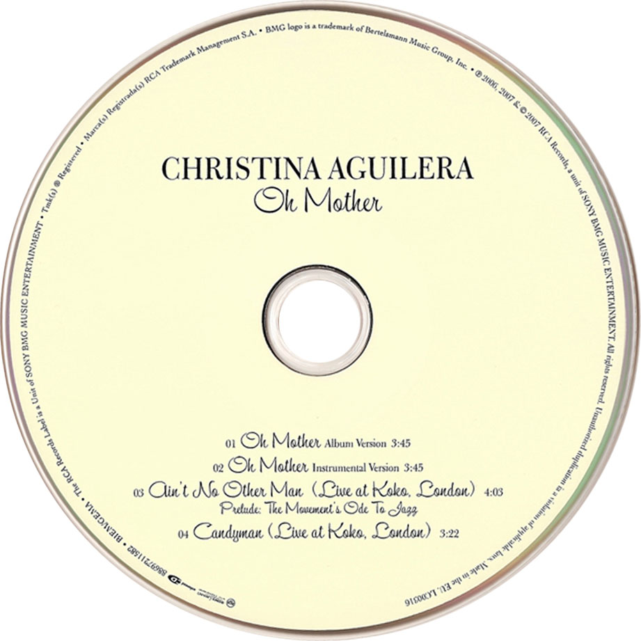 Cartula Cd de Christina Aguilera - Oh Mother (Cd Single)