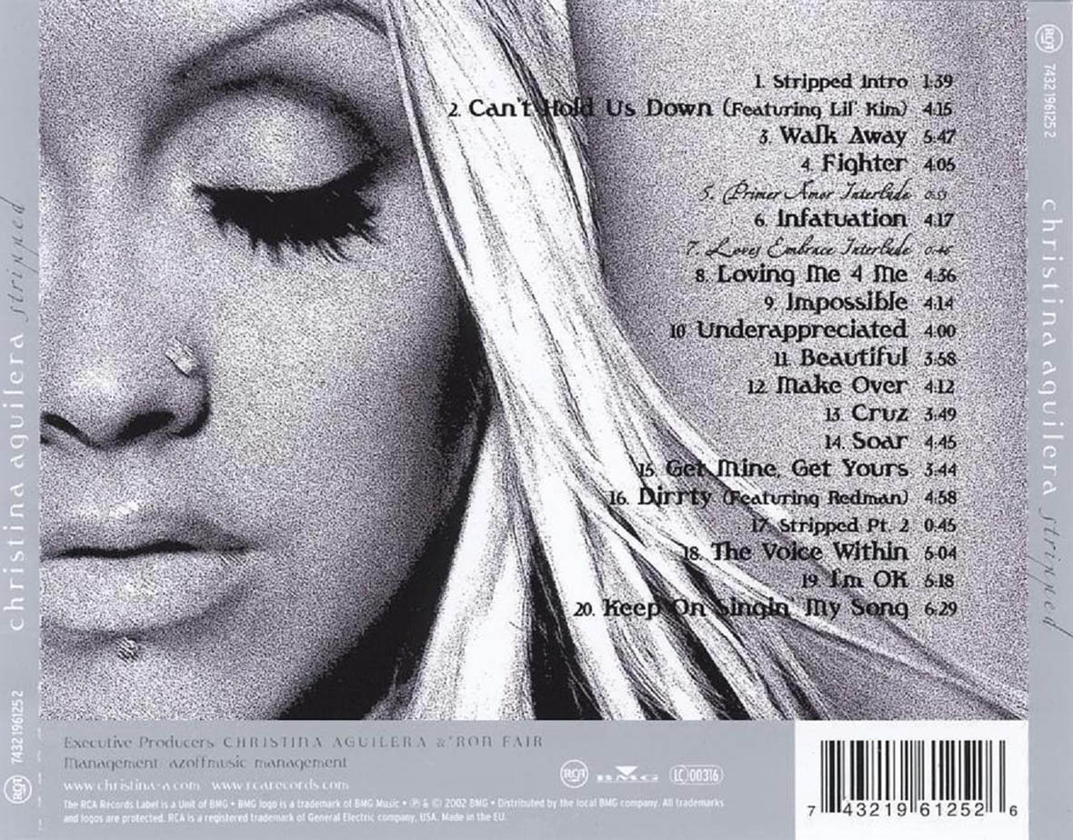 Carátula Trasera de Christina Aguilera - Stripped