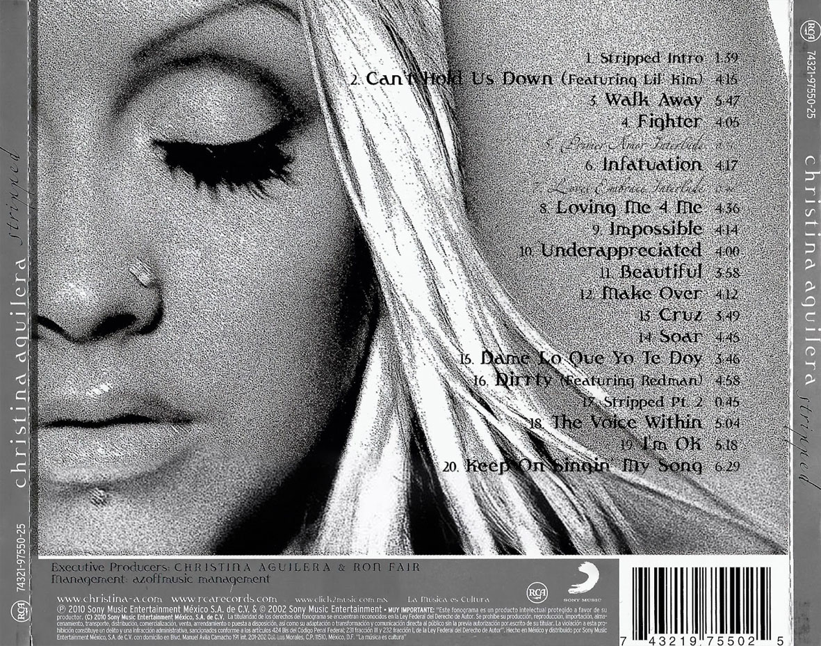 Cartula Trasera de Christina Aguilera - Stripped (Latin Edition)