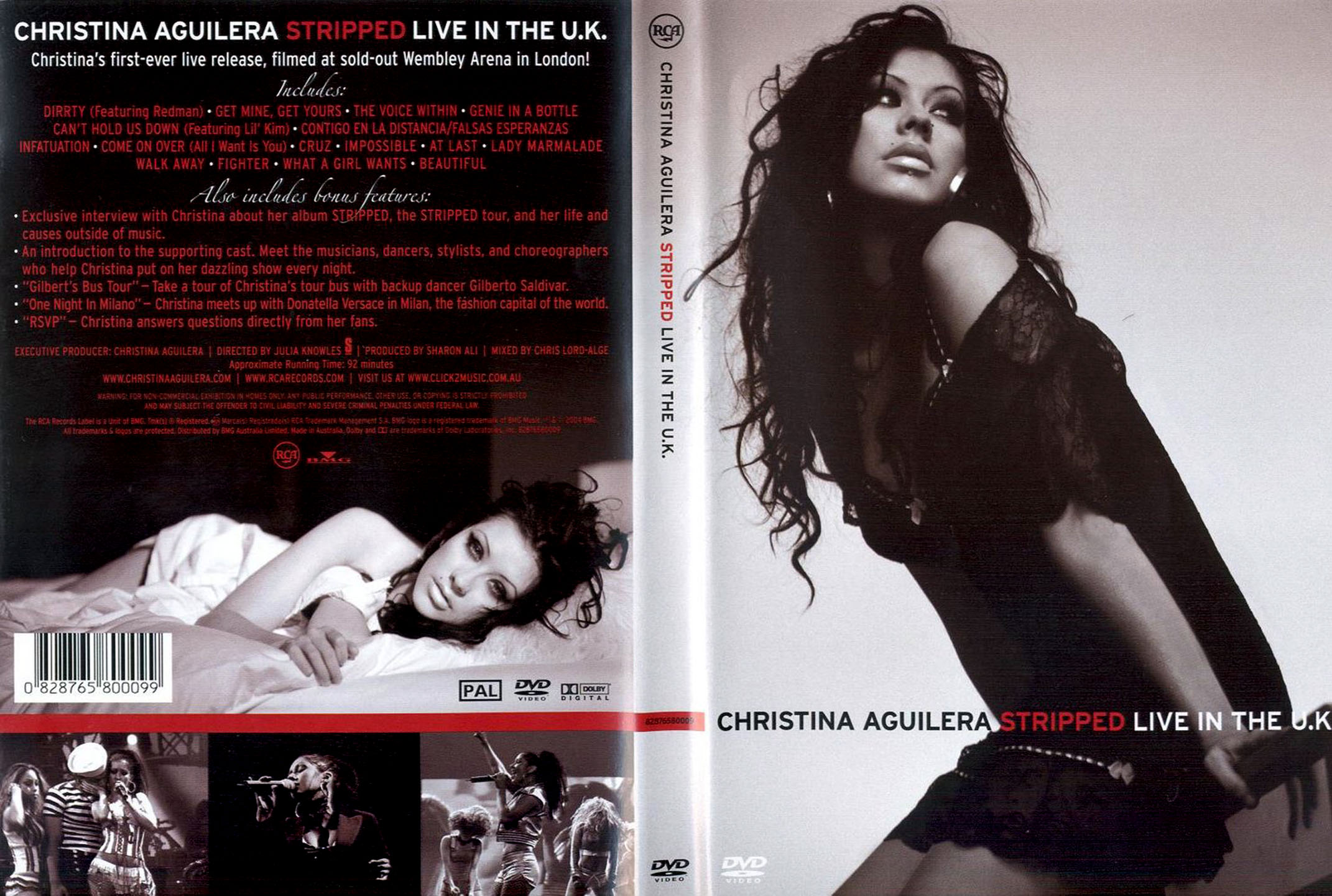 Cartula Caratula de Christina Aguilera - Stripped Live In The Uk (Dvd)