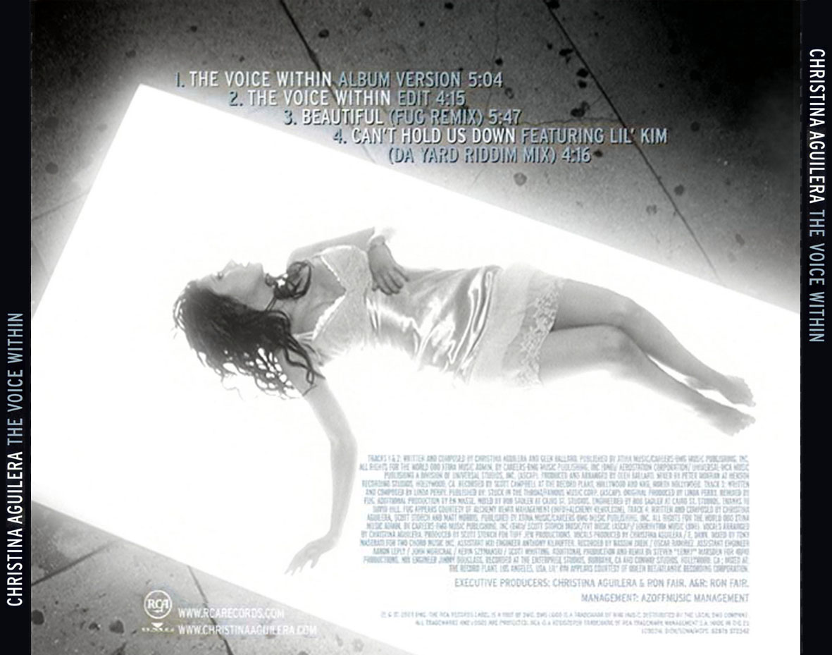 Cartula Trasera de Christina Aguilera - The Voice Within (Cd Single)
