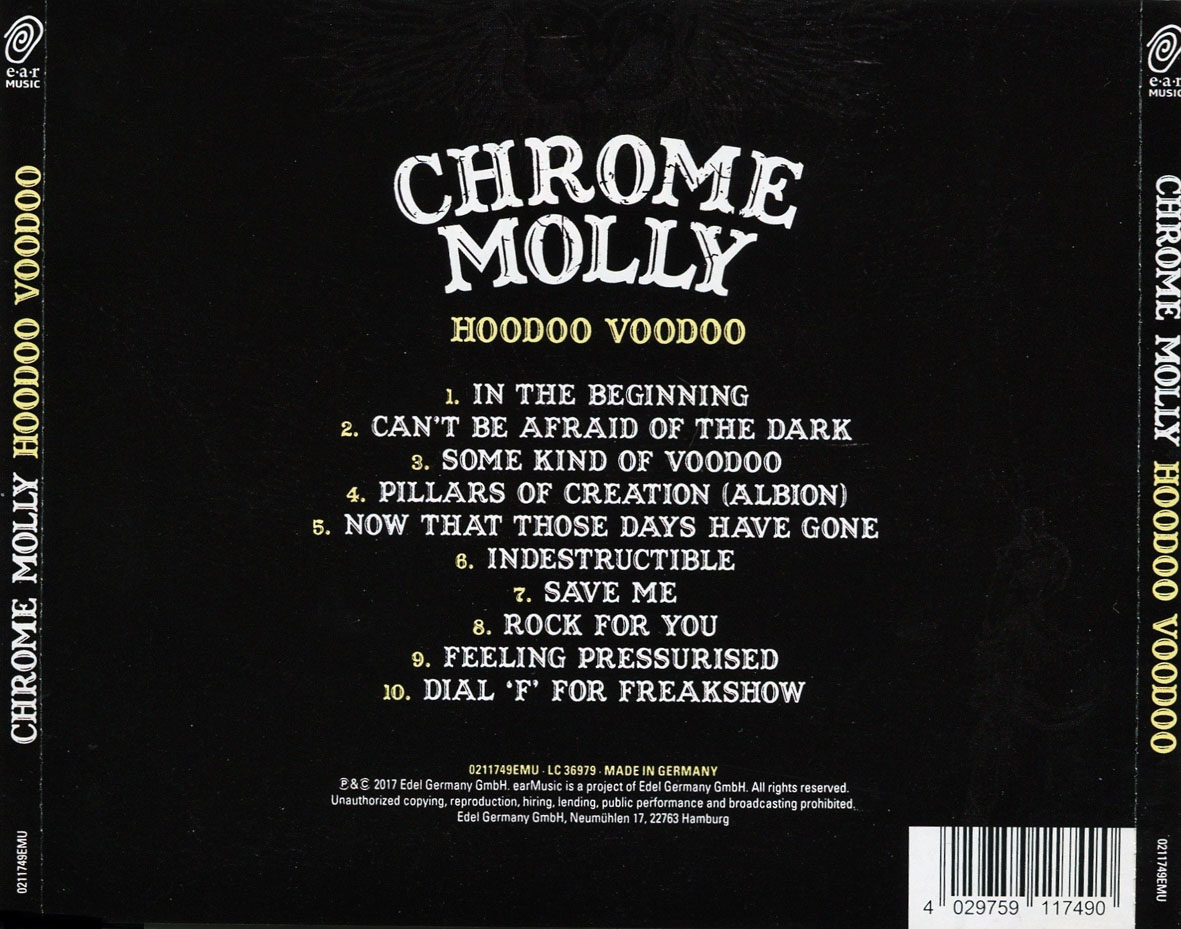 Cartula Trasera de Chrome Molly - Hoodoo Voodoo