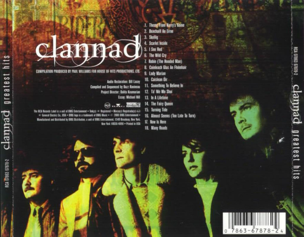 Cartula Trasera de Clannad - Greatest Hits