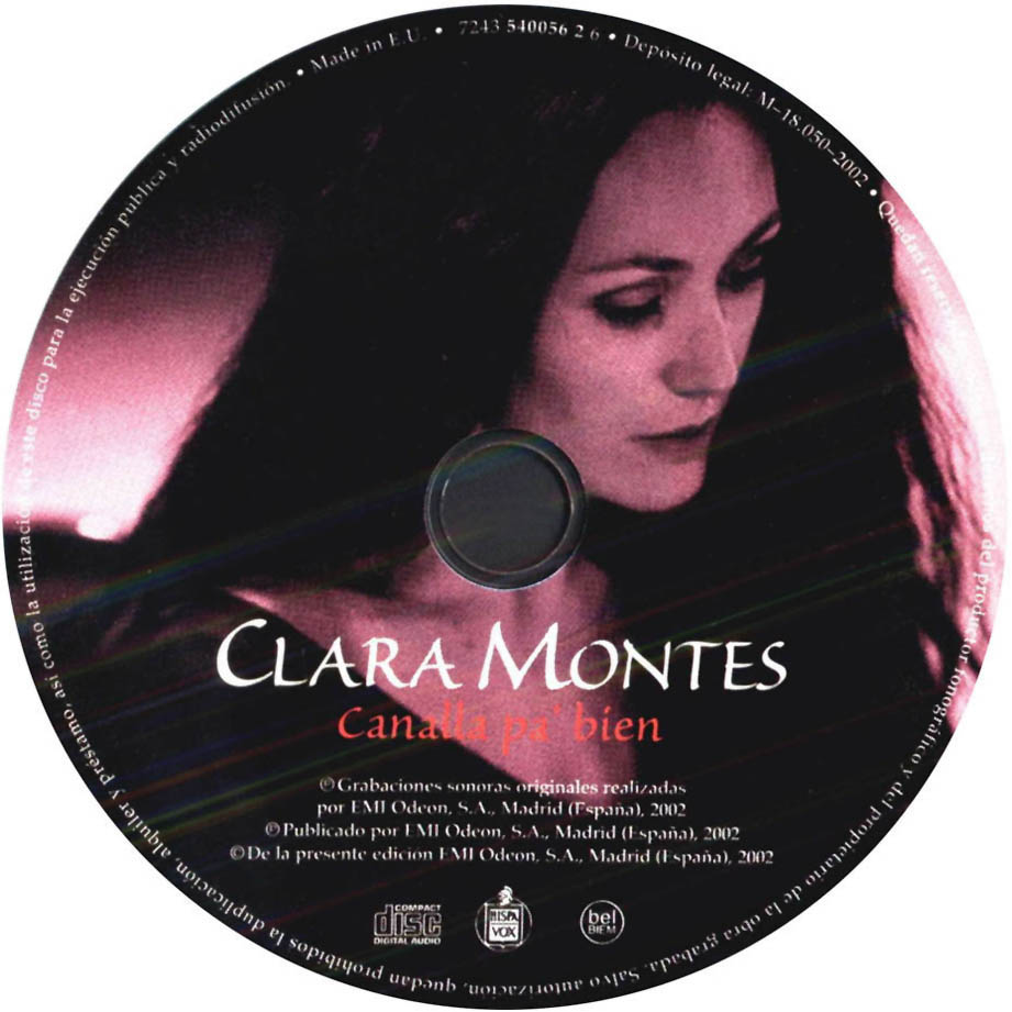 Cartula Cd de Clara Montes - Canalla Pa' Bien