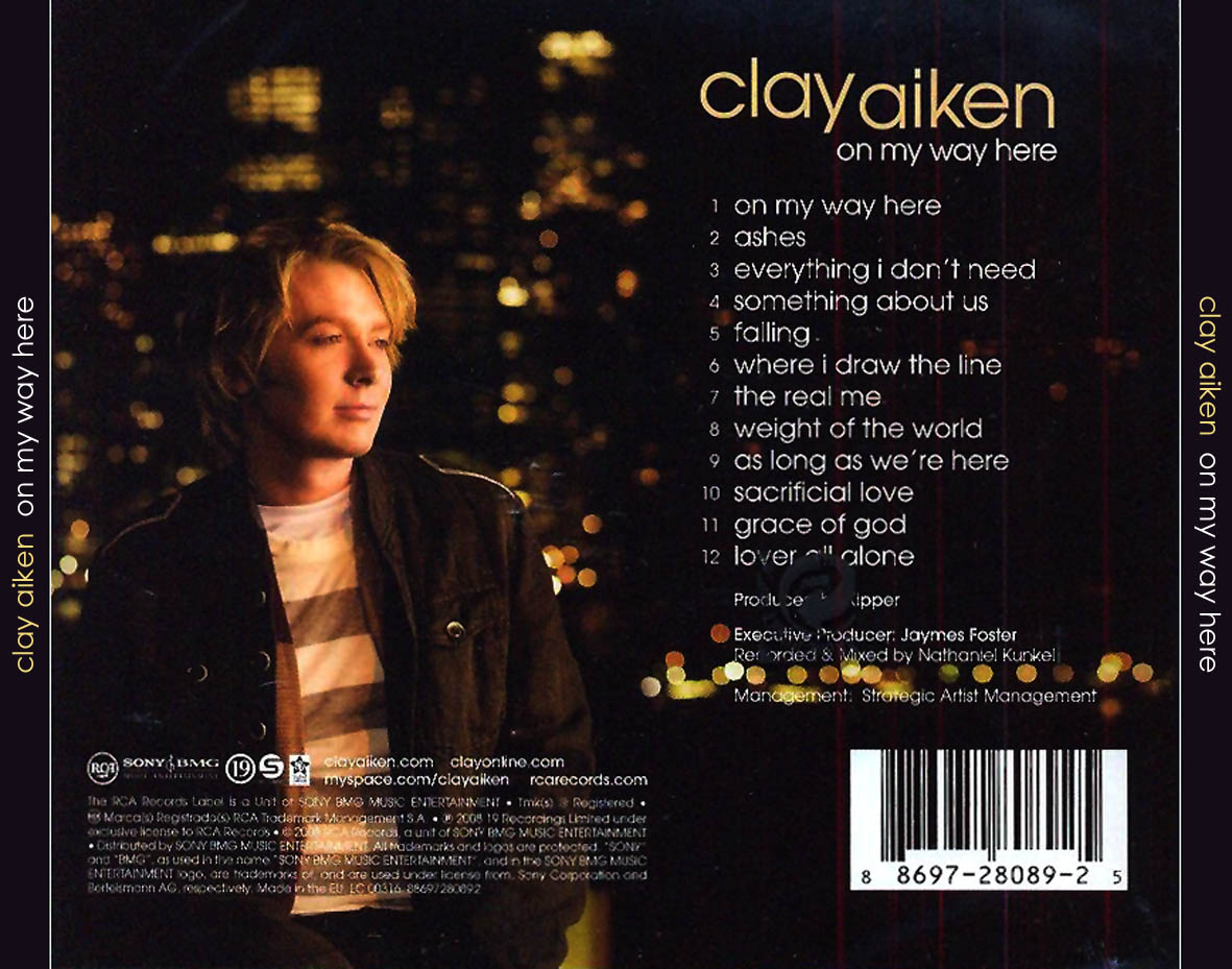 Cartula Trasera de Clay Aiken - On My Way Here