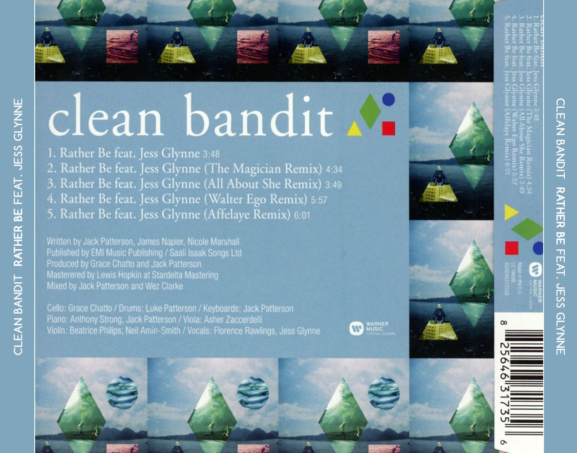 Cartula Trasera de Clean Bandit - Rather Be (Featuring Jess Glynne) (Remixes) (Ep)