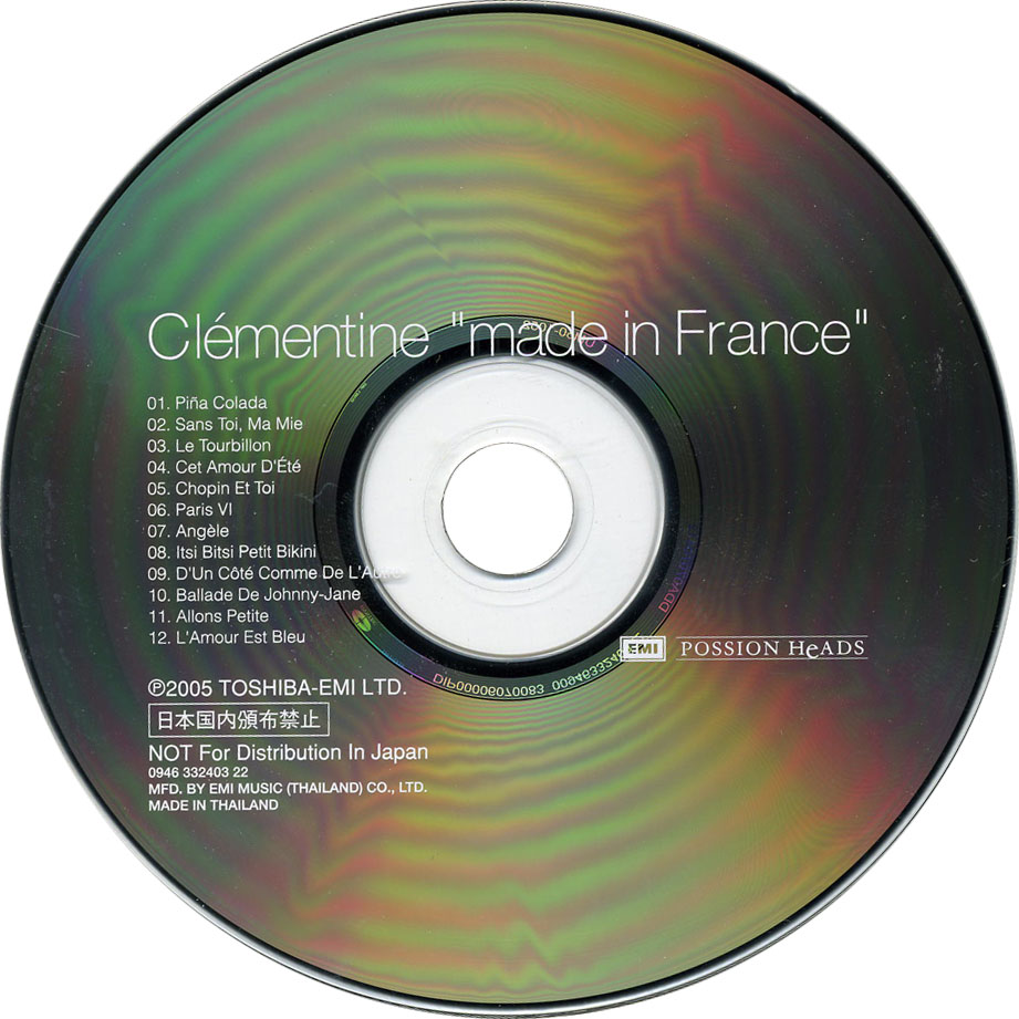 Cartula Cd de Clementine - Made In France