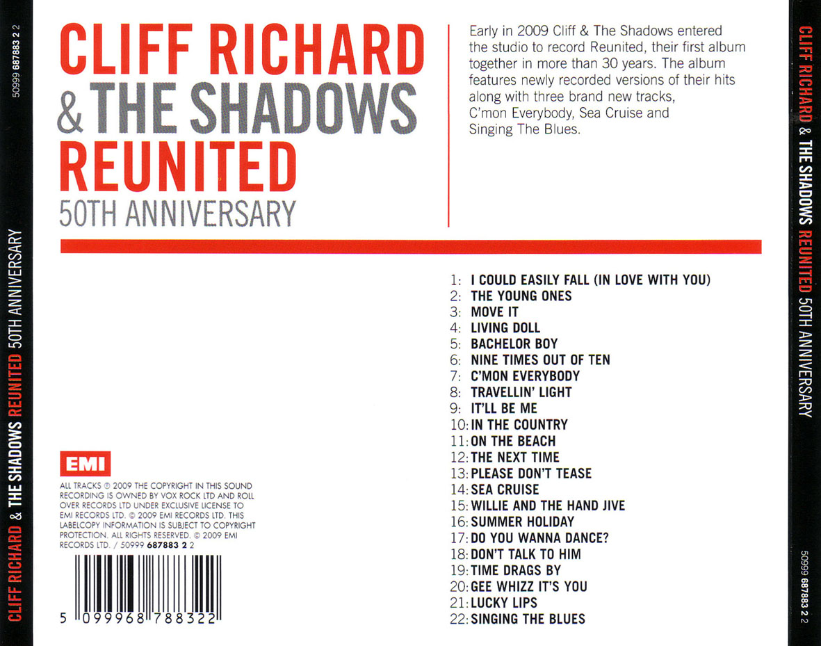 Cartula Trasera de Cliff Richard & The Shadows - Reunited (50th Anniversary)