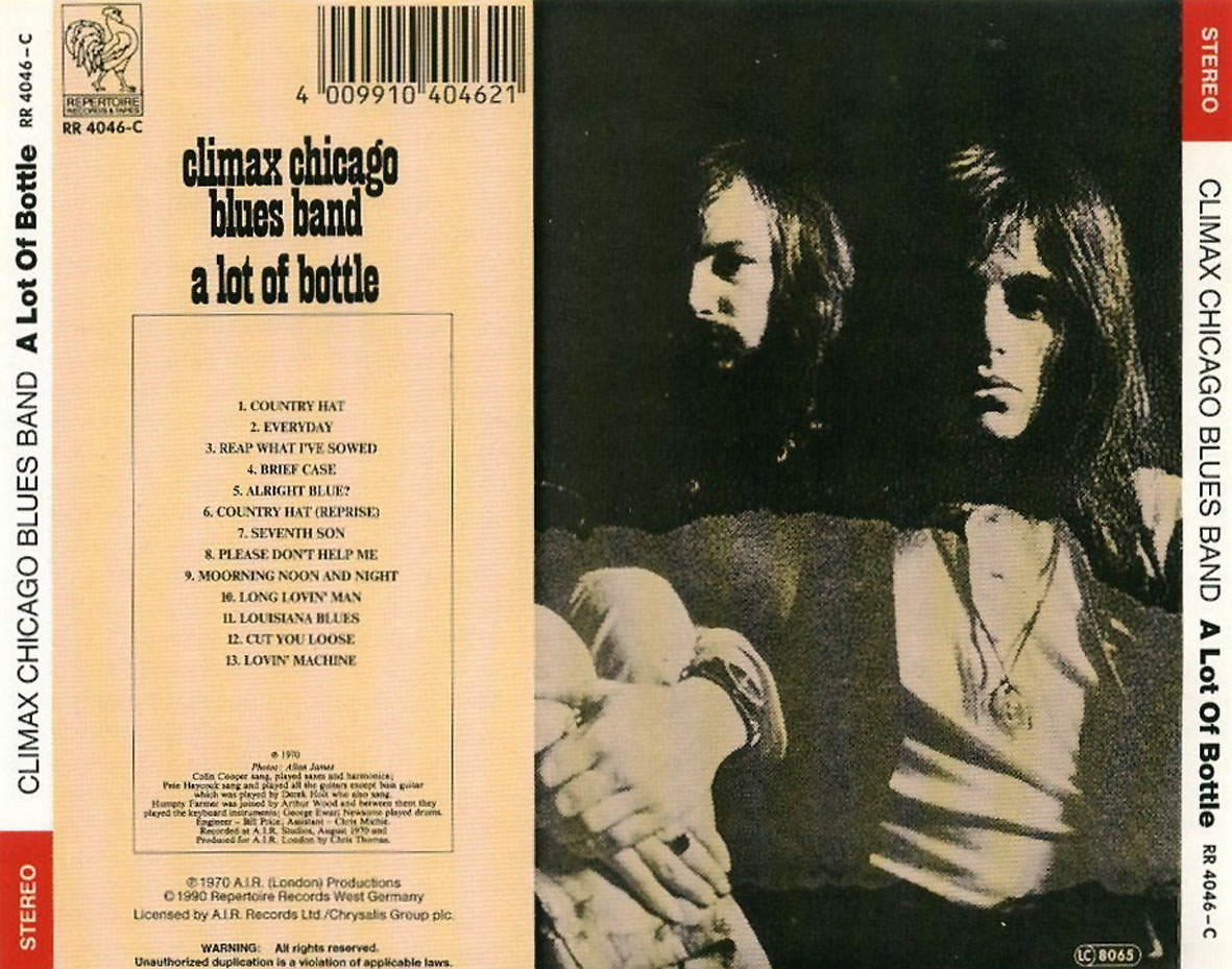 Cartula Trasera de Climax Blues Band - A Lot Of Bottle (1990)