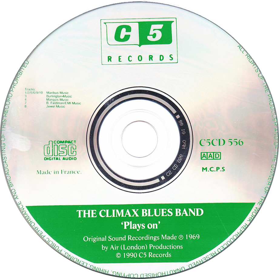 Cartula Cd de Climax Blues Band - Plays On