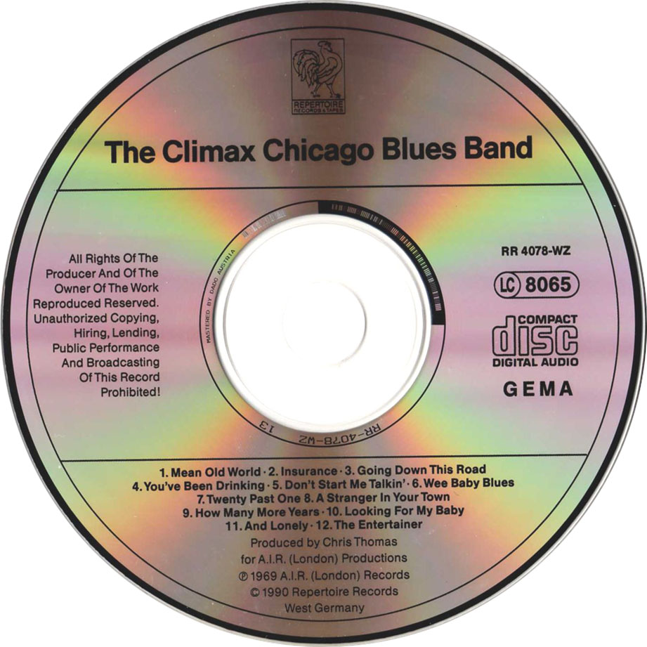 Cartula Cd de Climax Blues Band - The Climax Chicago Blues Band