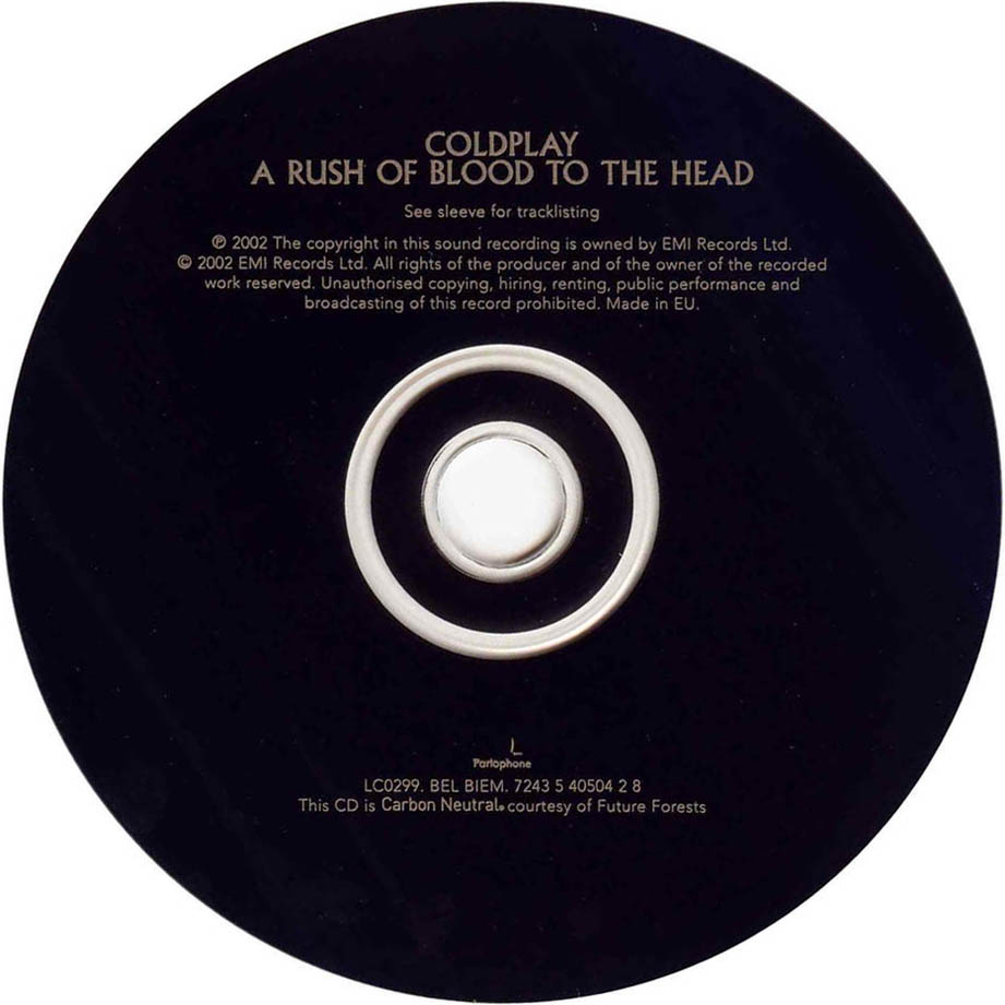 Cartula Cd de Coldplay - A Rush Of Blood To The Head