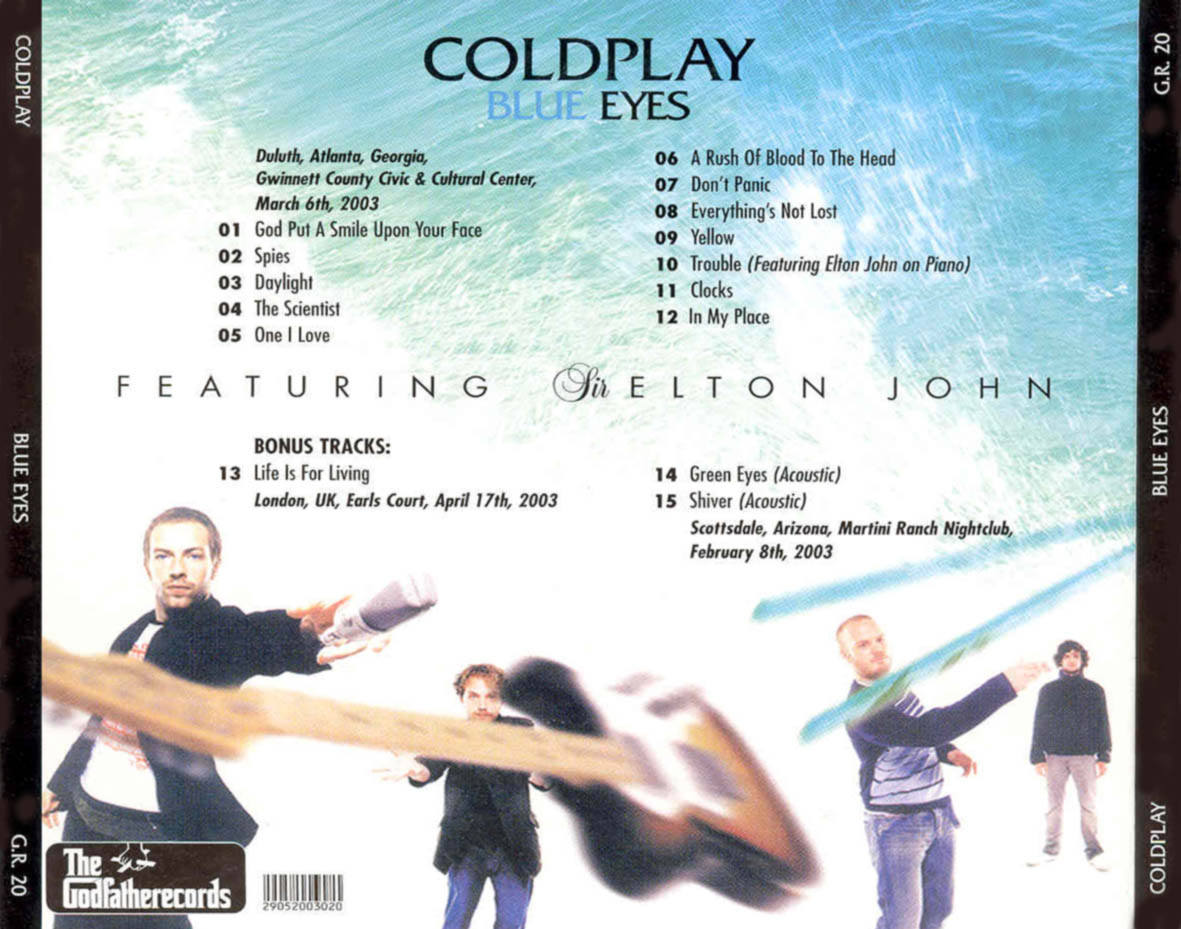 Cartula Trasera de Coldplay - Blue Eyes