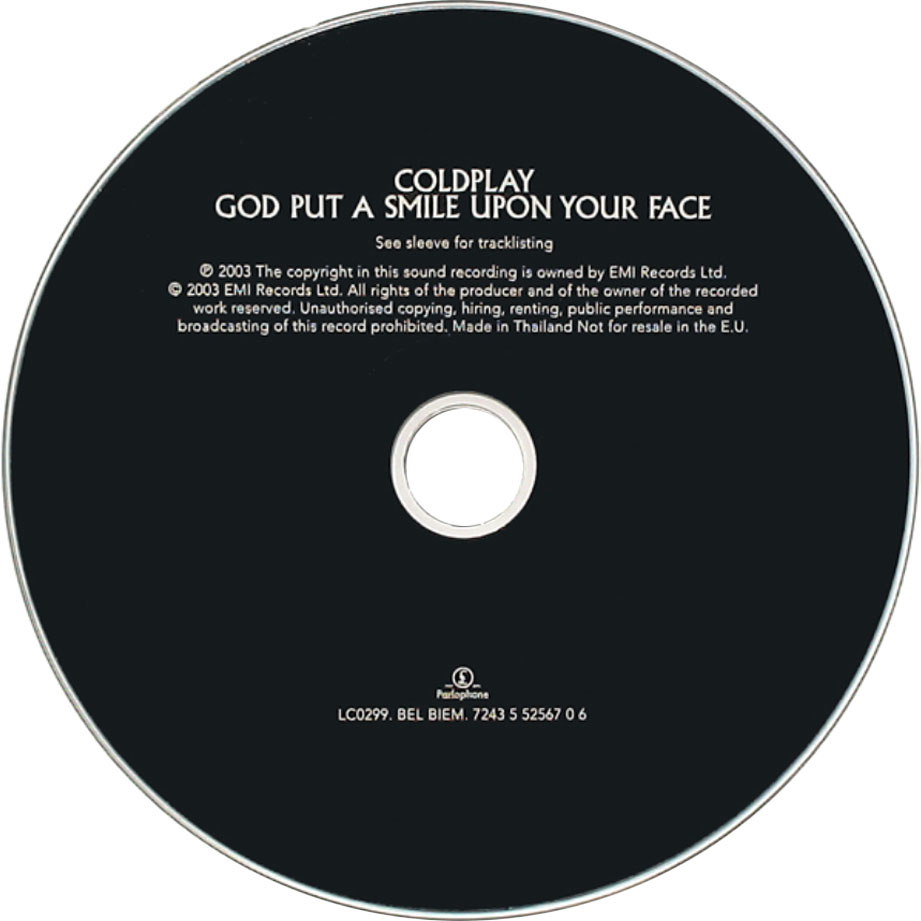 Cartula Cd de Coldplay - God Put A Smile Upon Your Face (Cd Single)
