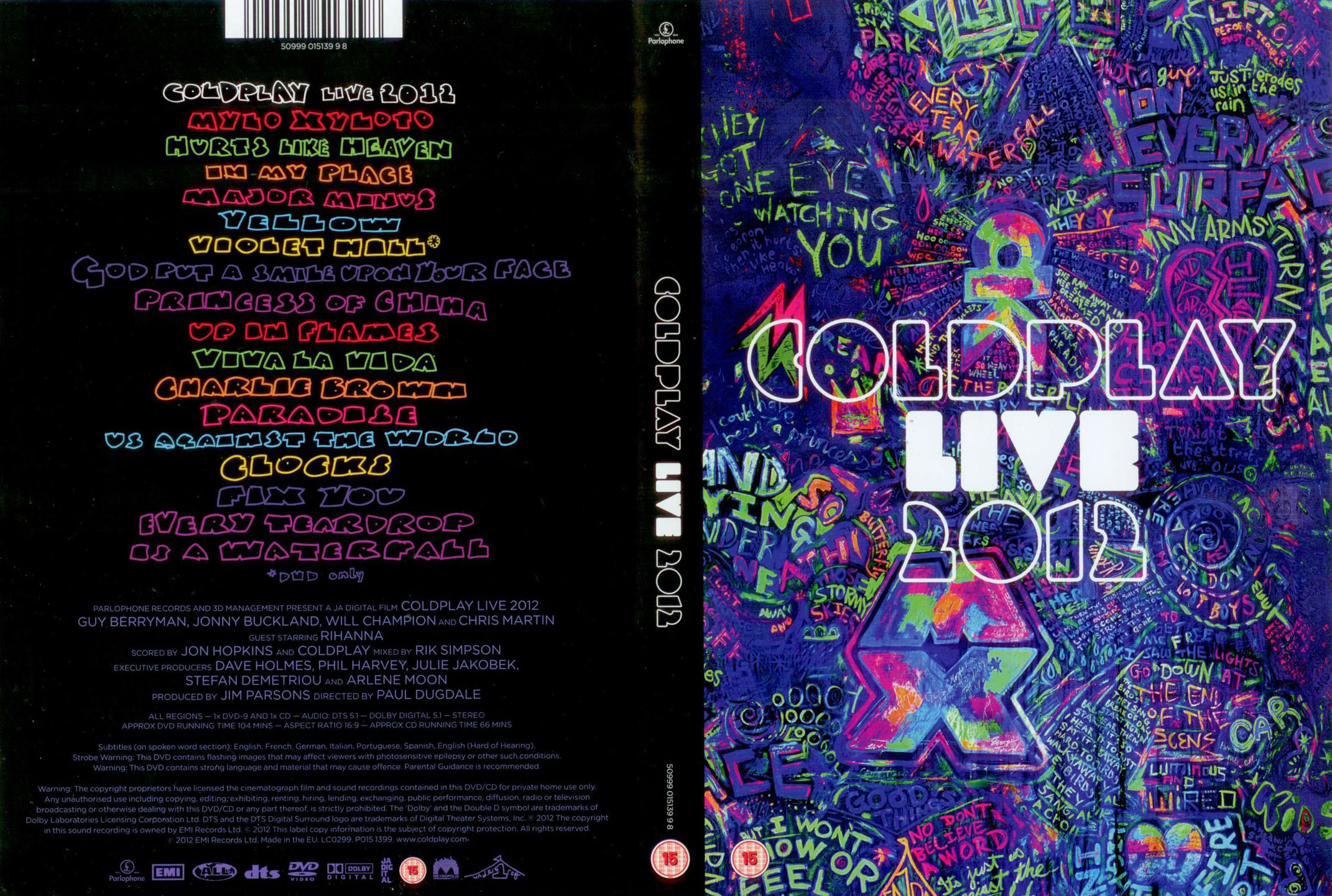 Cartula Caratula de Coldplay - Live 2012 (Dvd)