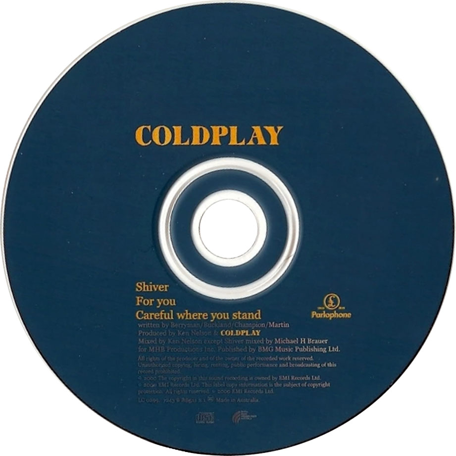Cartula Cd de Coldplay - Shiver (Cd Single)