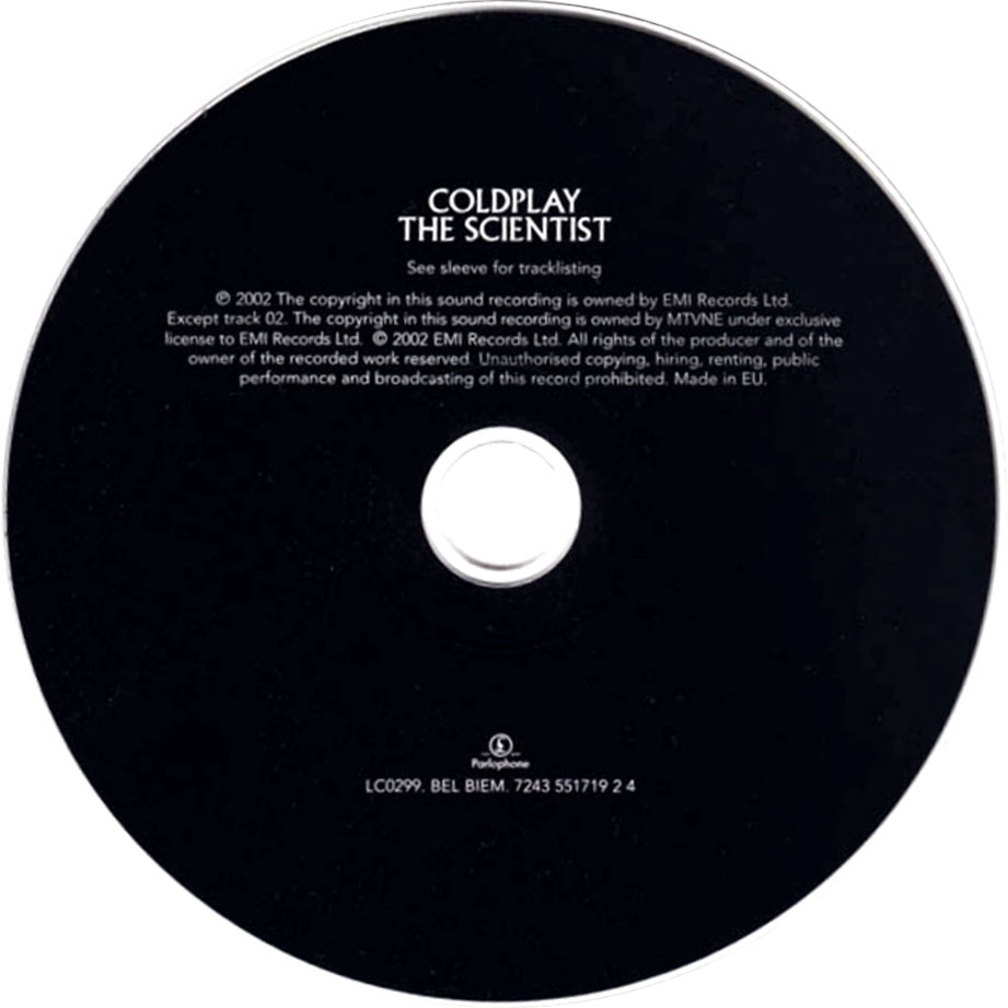 Cartula Cd de Coldplay - The Scientist (Cd Single)