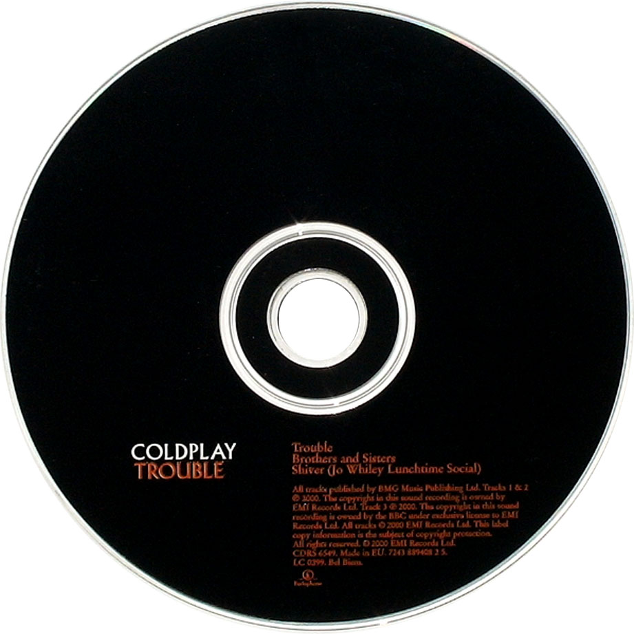 Cartula Cd de Coldplay - Trouble (Cd Single)