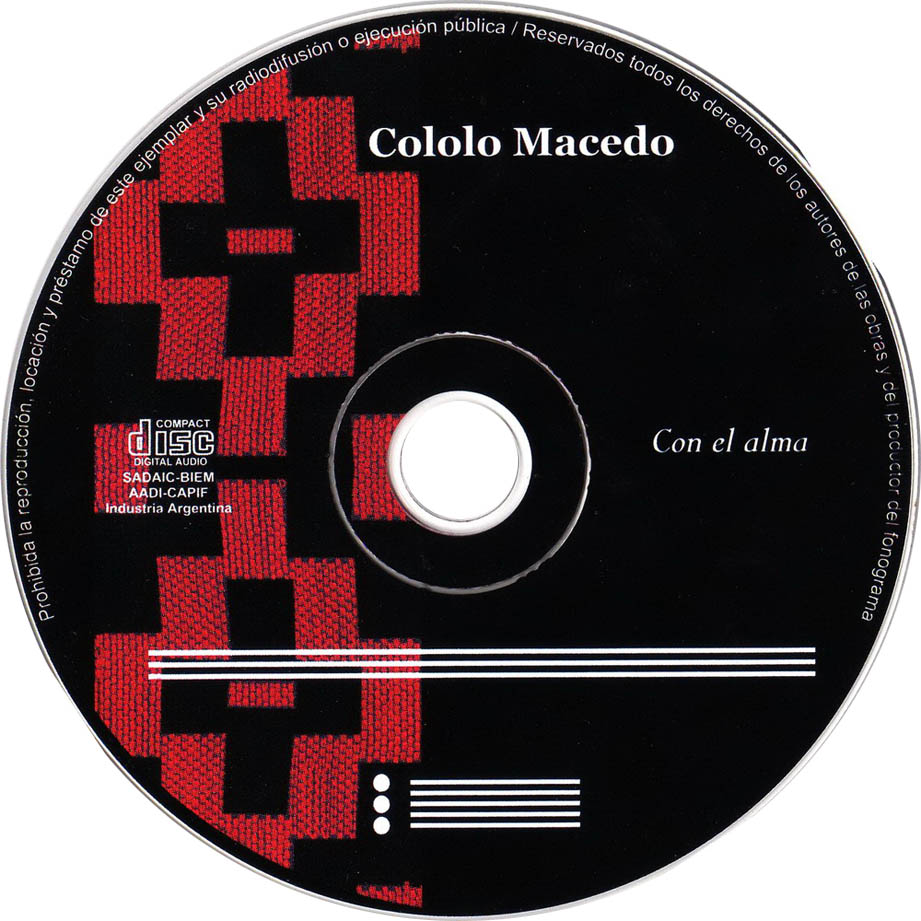Cartula Cd de Cololo Macedo - Con El Alma