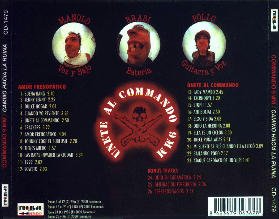 Cartula Trasera de Commando 9mm - Camino Hacia La Ruina
