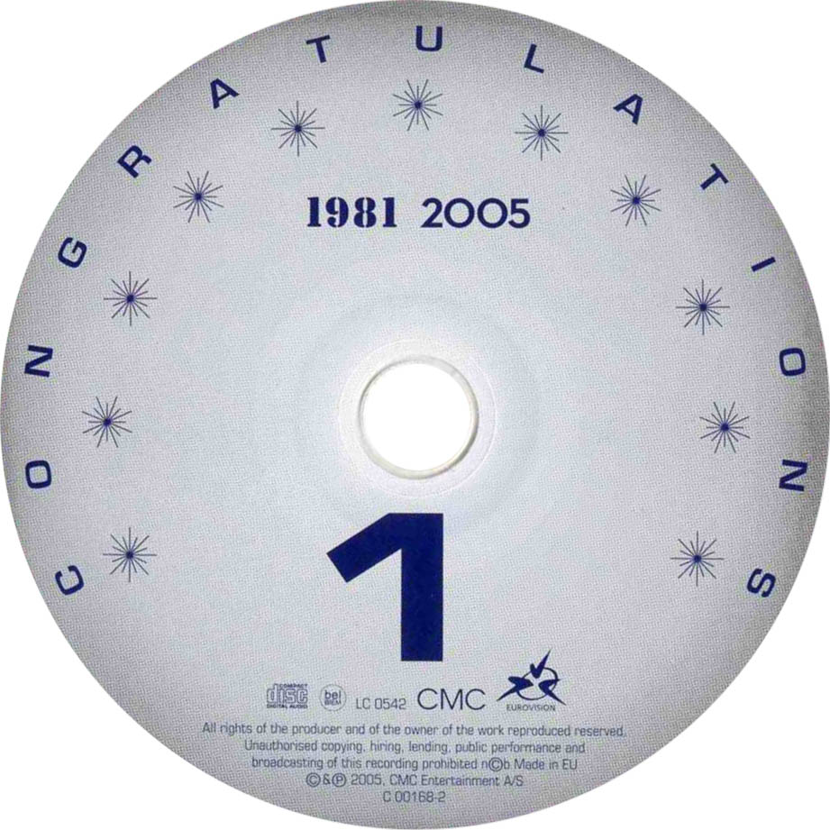 Cartula Cd1 de Congratulations 50 Years Of The Eurovision Song Contest 1981-2005