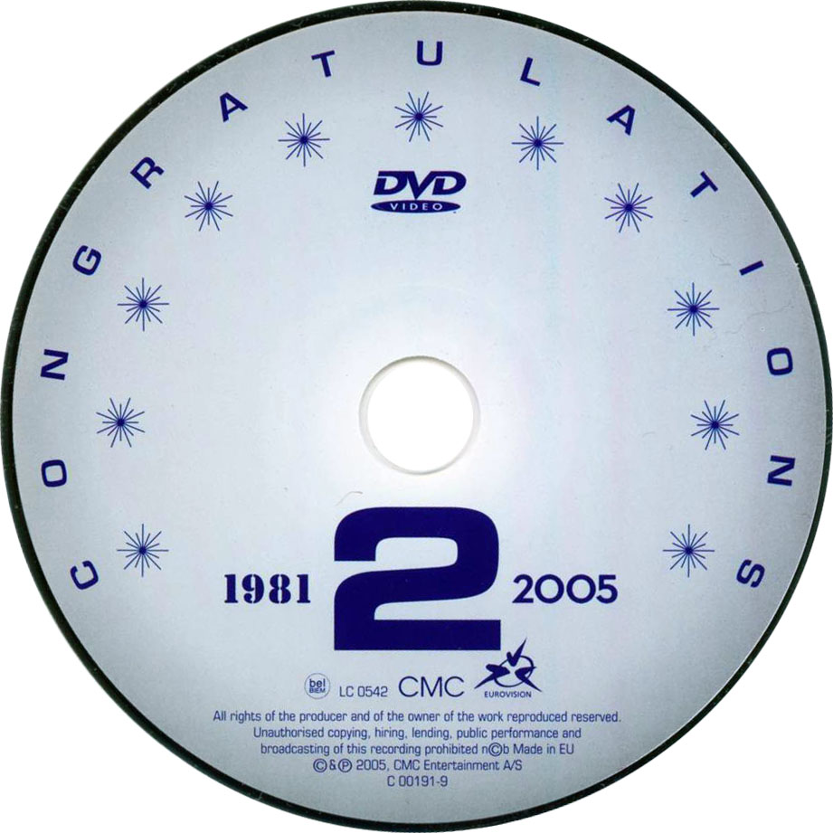 Desconfianza par Ajuste Carátula Dvd2 de Congratulations 50 Years Of The Eurovision Song Contest  1981-2005 (Dvd) - Portada