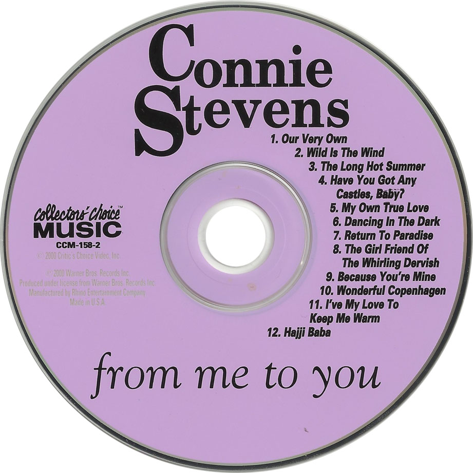 Cartula Cd de Connie Stevens - From Me To You