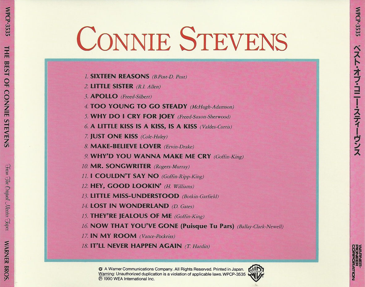 Cartula Trasera de Connie Stevens - The Best Of Connie Stevens