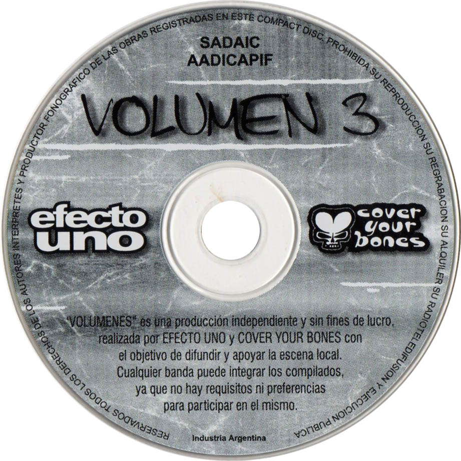 Cartula Cd de Cover Your Bones / Efecto Uno Volumen 3
