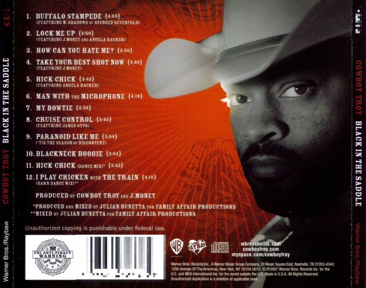 Cartula Trasera de Cowboy Troy - Black In The Saddle
