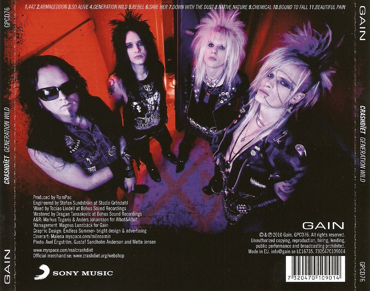 Cartula Trasera de Crashdiet - Generation Wild