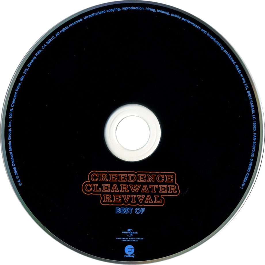 Cartula Cd de Creedence Clearwater Revival - Best Of Creedence Clearwater Revival