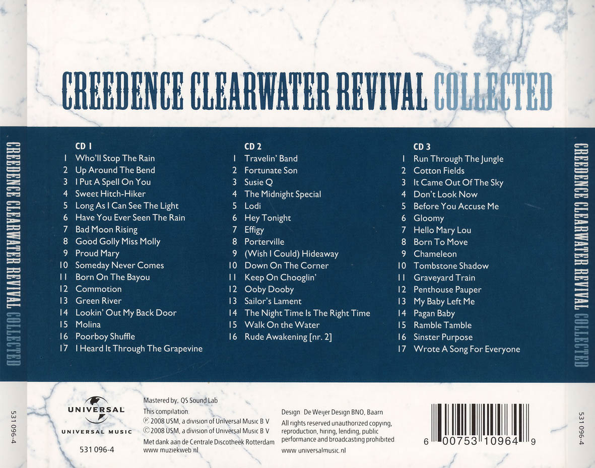 Cartula Trasera de Creedence Clearwater Revival - Collected