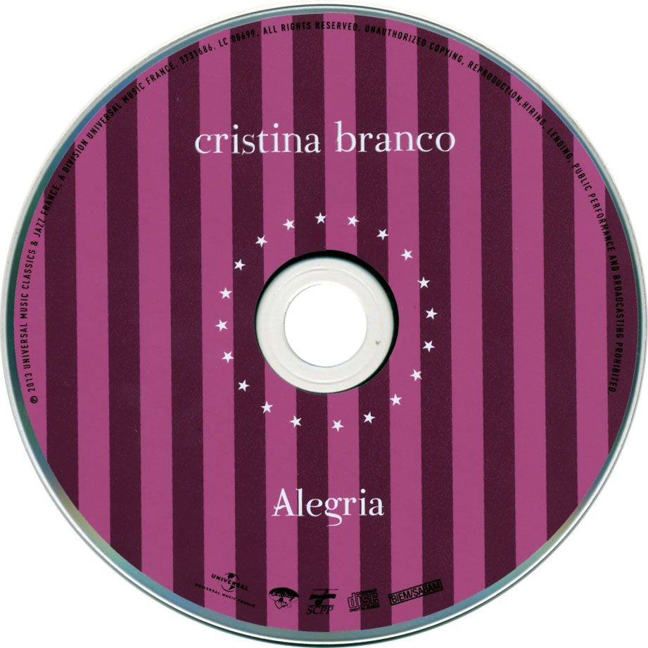 Cartula Cd de Cristina Branco - Alegria