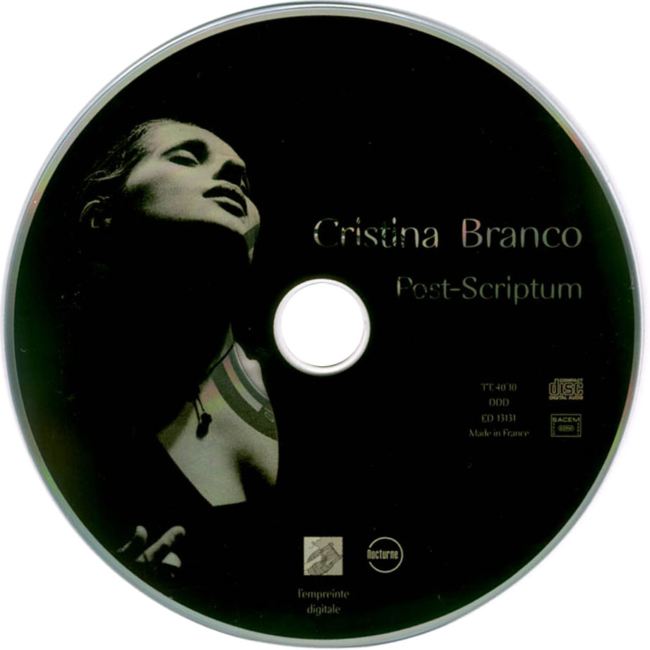 Cartula Cd de Cristina Branco - Post-Scriptum