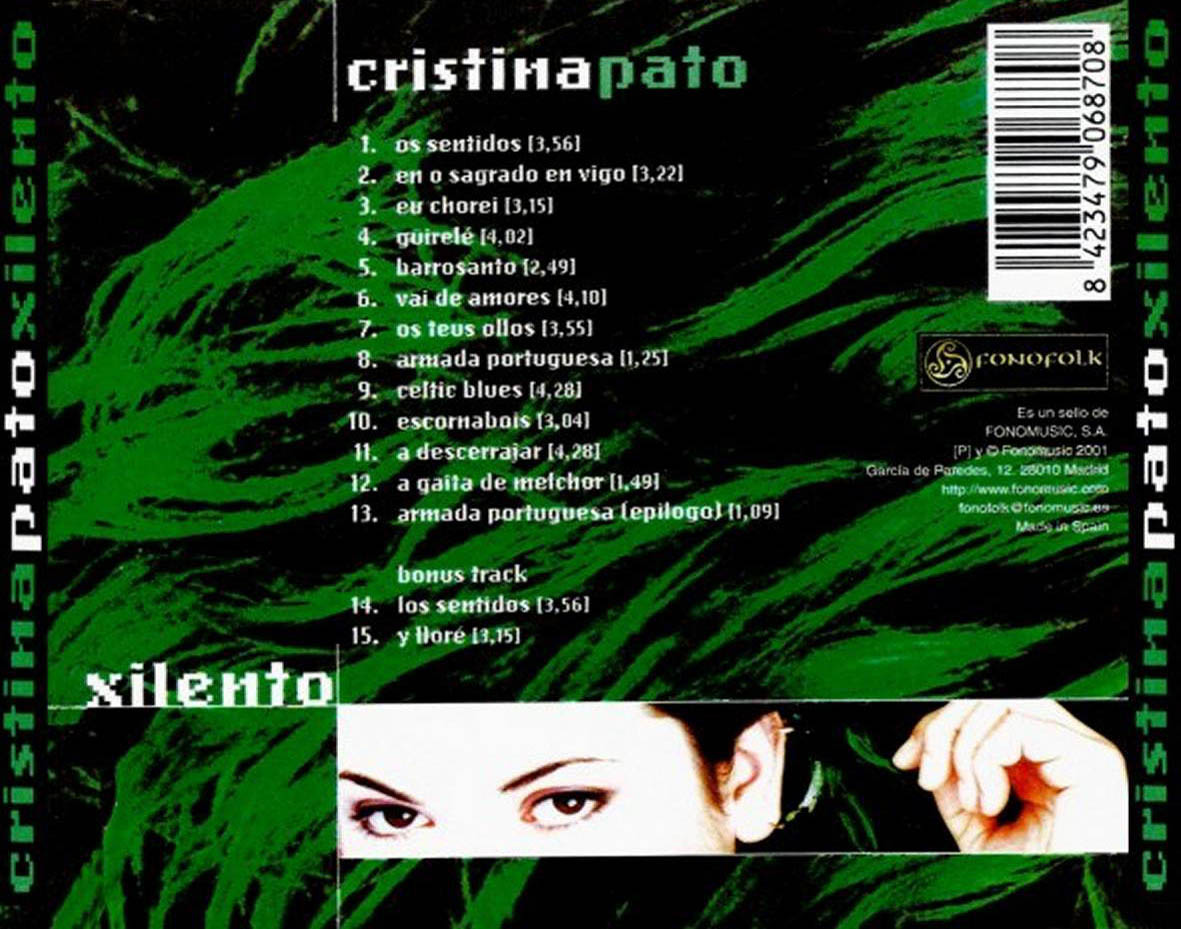 Cartula Trasera de Cristina Pato - Xilento