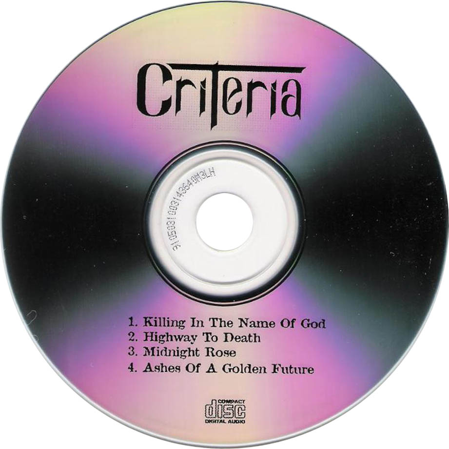 Cartula Cd de Criteria - Killing In The Name Of God