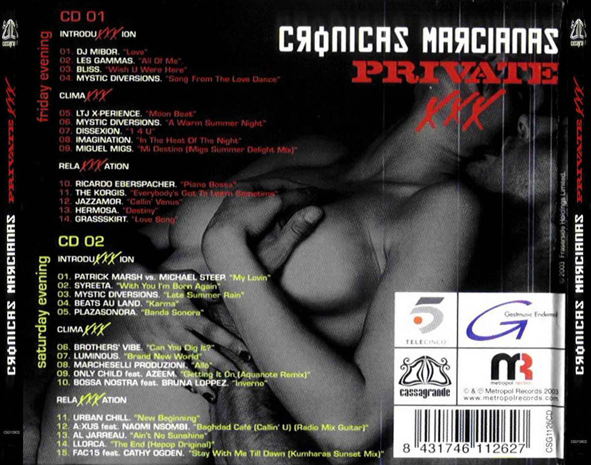 Cartula Trasera de Cronicas Marcianas Private Xxx