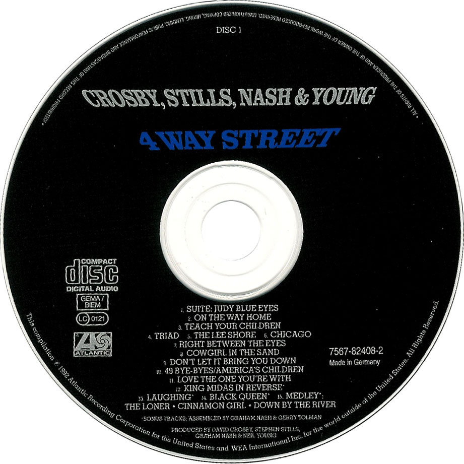 Cartula Cd1 de Crosby, Stills, Nash & Young - 4 Way Street (1992)