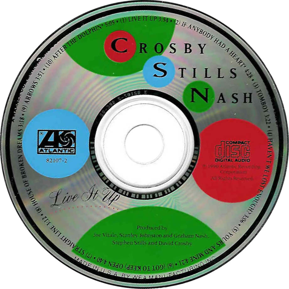 Carátula Cd de Crosby, Stills & Nash - Live It Up