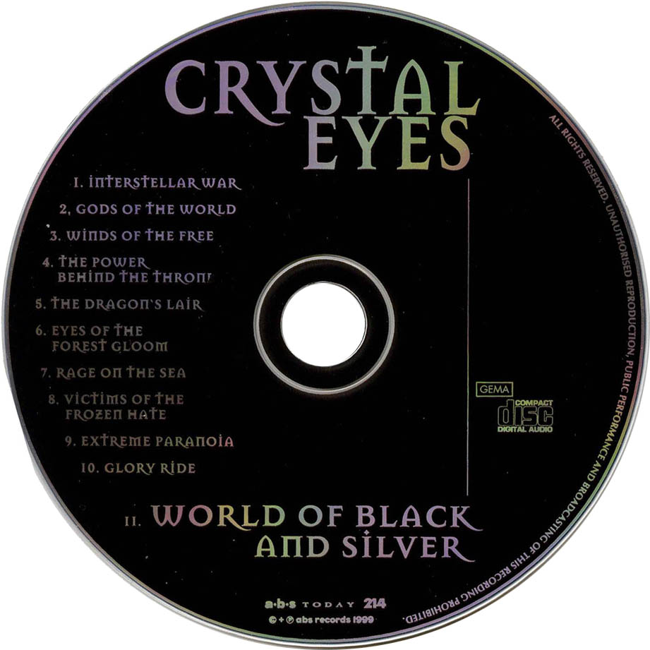 Cartula Cd de Crystal Eyes - World Of Black And Silver