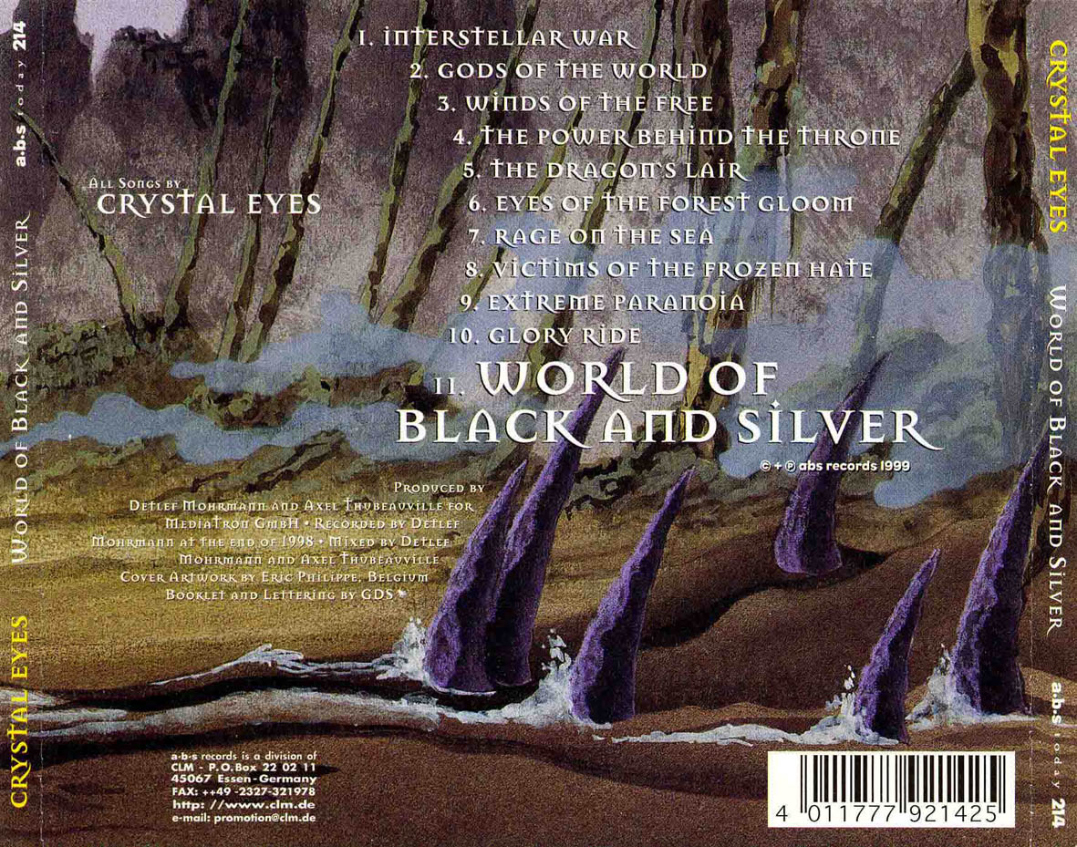 Cartula Trasera de Crystal Eyes - World Of Black And Silver